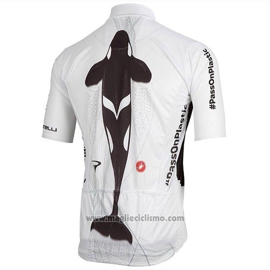 2018 Abbigliamento Ciclismo Sky Bianco Nero Manica Corta e Salopette